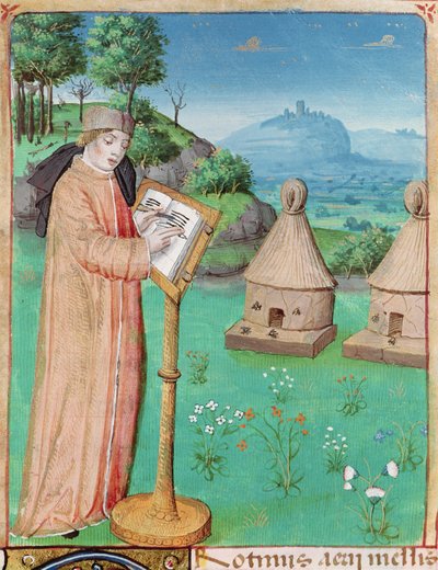 Virgil Writing the Life of Bees, from The Georgics by Virgil with a Commentary by Servius by French School