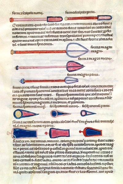 Surgical instruments from a treatise by Abul Qasim Kalaf ibn al-Abbas al Zahrawi by French School