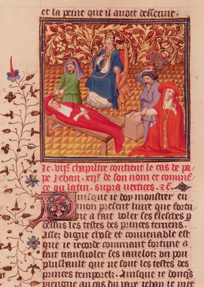 Pope John XII punishing his enemies after his return to Rome in 964 by French School
