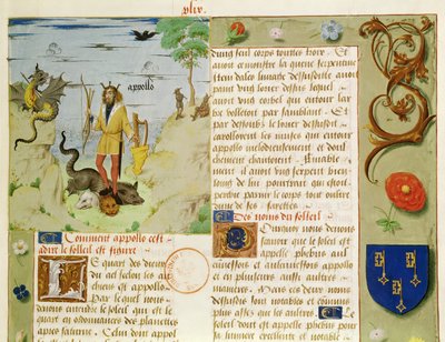 Apollo killing Python, from Livre des Eschecs d