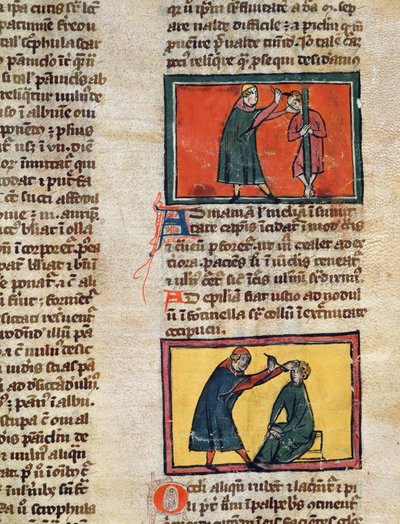 Doctors Treating the Sick (from an edition of Book of Surgery by Rogier de Salerne) by French School