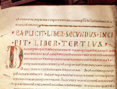 Historiated initial D, from a work by Saint Ambrose (340-396) by French School