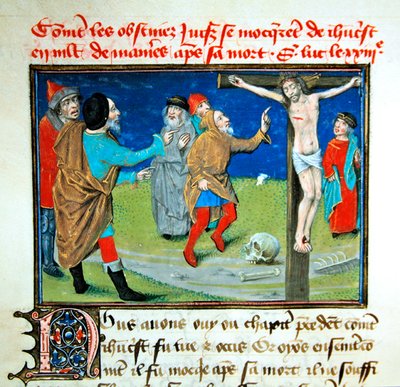 Jesus is mocked on the cross, from 