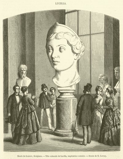 Louvre Museum, Sculpture, Colossal Head of Lucilla, Roman Empress (engraving) by French School