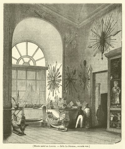 Naval Museum at the Louvre, La Perouse Room, Second View (engraving) by French School