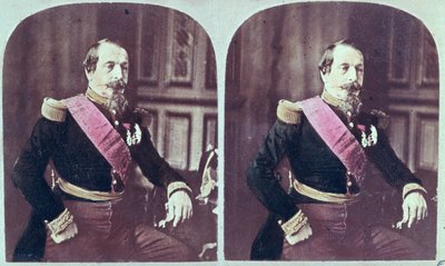 Napoleon III, coloured stereoscopic photograph taken between 1860 and 1870 by French School