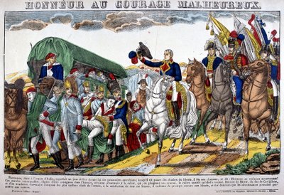 Napoleon I Takes Off His Hat as a Convoy of Wounded and Exclaims 