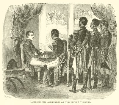 Napoleon and Alexander at the Erfurt Theatre by French School