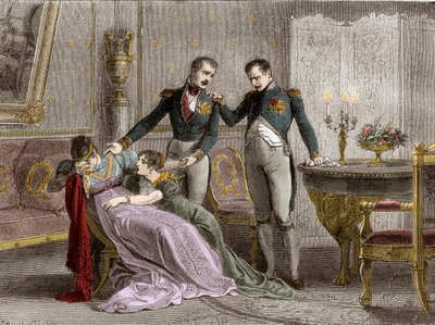Napoleon announces to Josephine the scheduled day for signing the divorce papers by French School