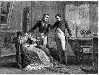 Napoleon announces to Josephine the scheduled day for signing the divorce papers by French School