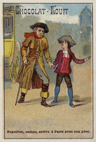 Napoleon arrives in Paris as a child with his father by French School