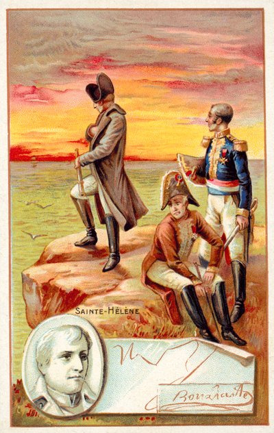 Napoleon in exile on St Helena by French School