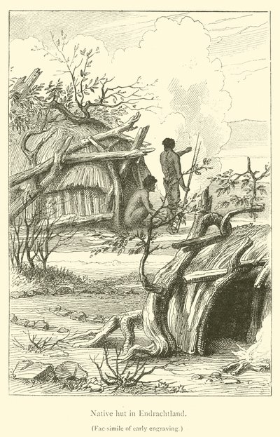 Native hut in Endrachtland by French School
