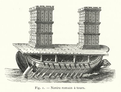 Roman Ship with Towers by French School