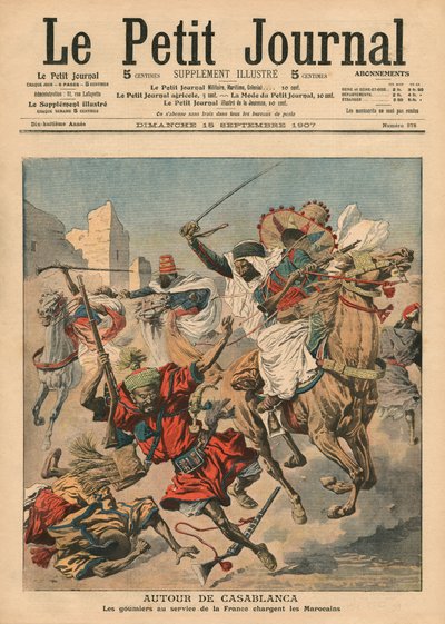 Near Casablanca, the Goumiers Charging at the Moroccans, Illustration from 