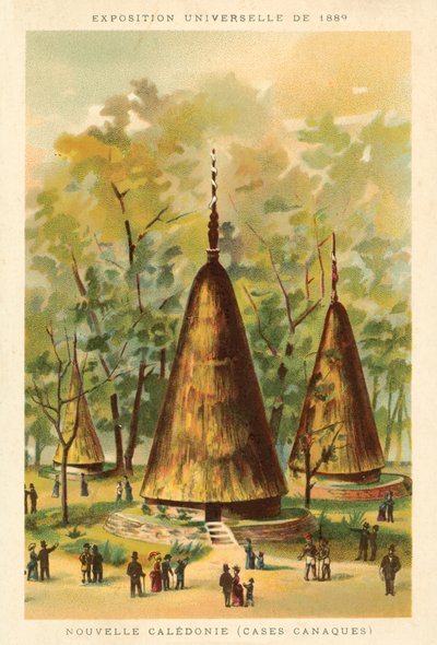 New Caledonia (Kanak huts), Exposition Universelle 1889, Paris by French School