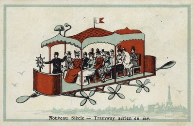 New century - aerial tramway in the summer by French School