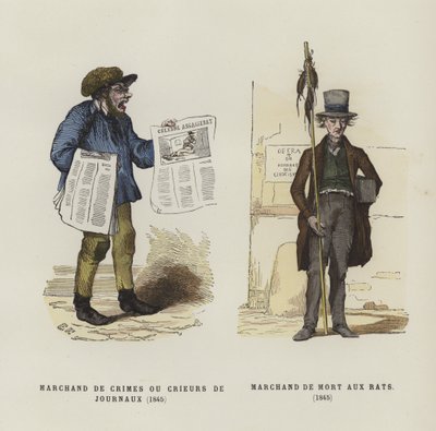 Newspaper Seller and Rat-Catcher, 1845 by French School