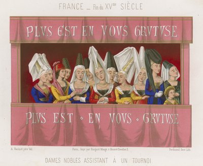 Noblewomen attending a tournament by French School