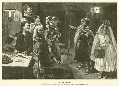 Christmas in Lorraine (engraving) by French School