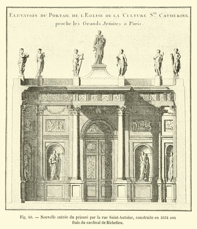 New Entrance of the Priory by Rue Saint-Antoine, Built in 1634 at the Expense of Cardinal Richelieu by French School
