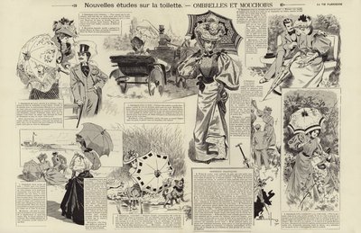 New studies on the toilet, Umbrellas and handkerchiefs by French School