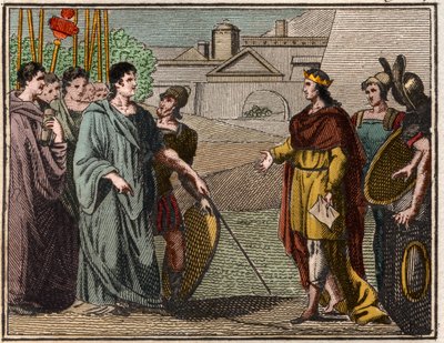 Numa Pompilius Returns the Sacred Shield to the Priests of Mars by French School