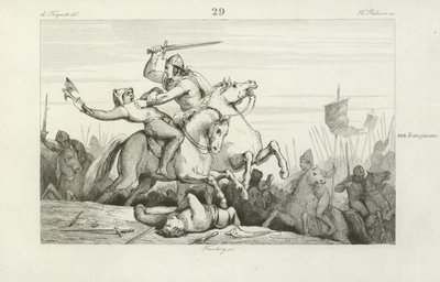 Odo, King of Western Francia, battling the Vikings by French School