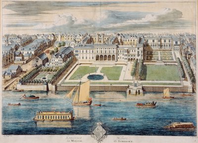 Old Somerset House on the Strand, Engraved by Jean Benoit Winckler by French School