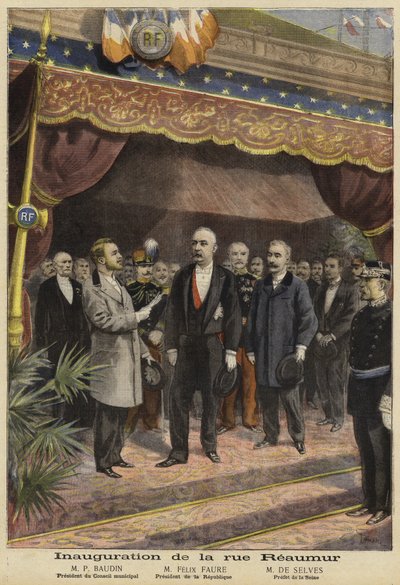 Opening of the Rue Reaumur, Paris, 1897 by French School