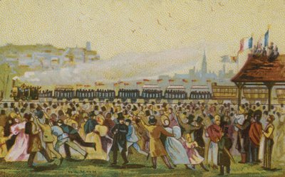 Opening of the First French Railway, 1832 by French School