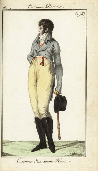 Outfit of a young man or Incroyable, May 1801 by French School