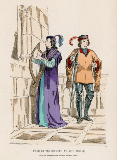 Page and Troubadour of the 13th Century by French School