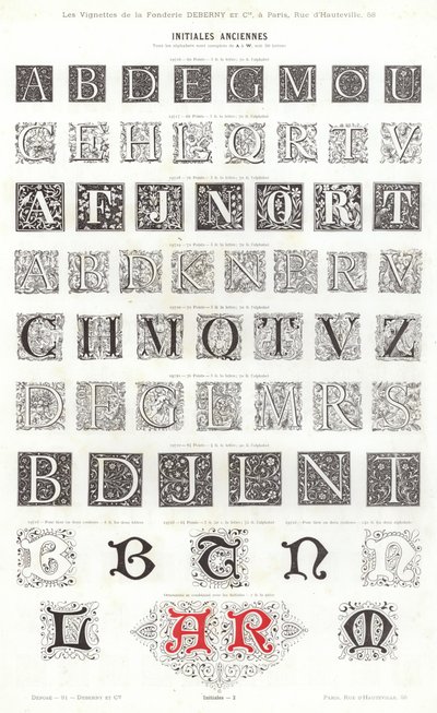 Page from Vignettes Typographiques by French School