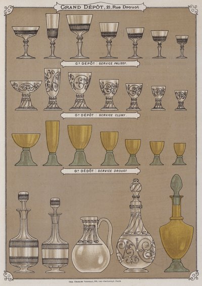 Page from the Catalogue of the Grand Depot of Porcelains, Faiences and Glassware by French School