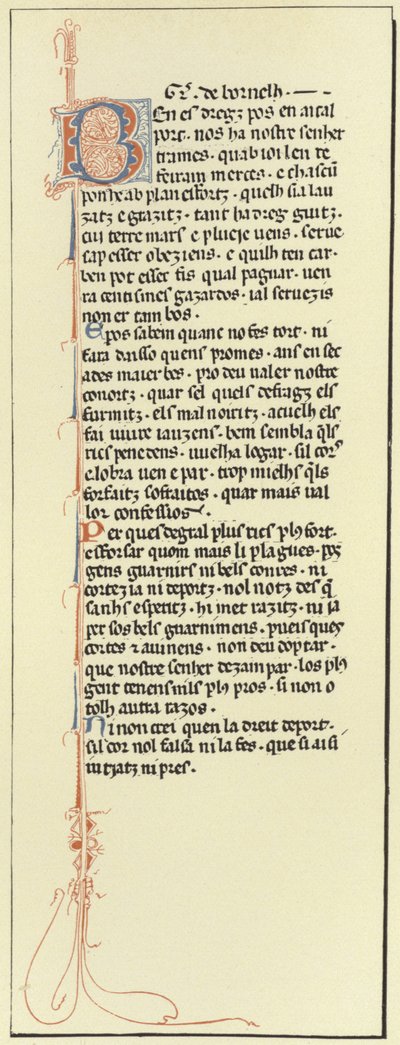 Page of Troubadour Poetry by French School