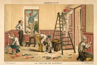 Painting the interior of a building by French School