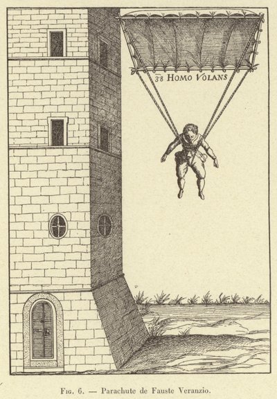 Parachute by Fausto Veranzio by French School