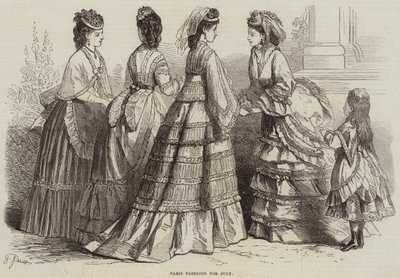 Paris Fashions for July by French School
