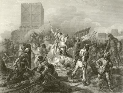 Paris besieged by the Normans, 885 by French School