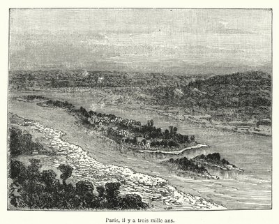 Paris, Three Thousand Years Ago (engraving) by French School