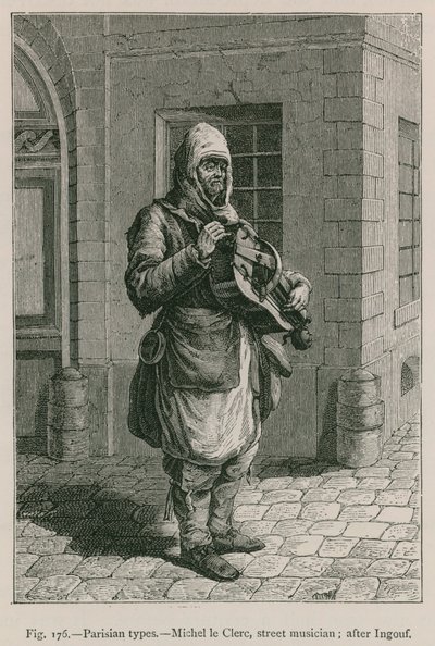 Parisian Types, Michel le Clerc, Street Musician; after Ingouf by French School