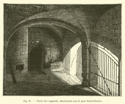 Part of the cagnards, ending under the Saint-Charles bridge by French School