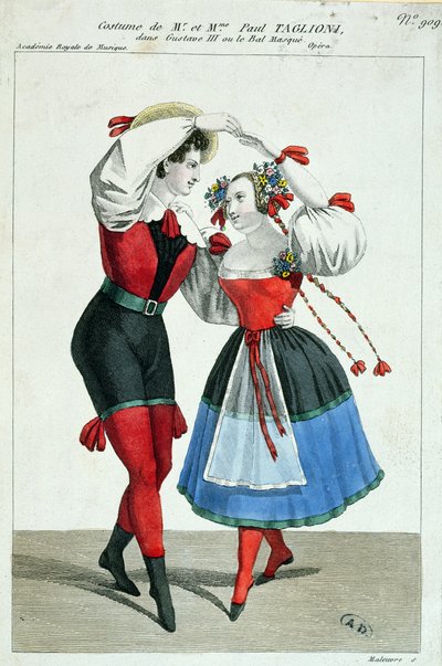 Paul Taglioni and his wife Anna Galster dancing in Gustave III by French School