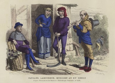 Peasants, Labourer and Musician, 15th Century by French School
