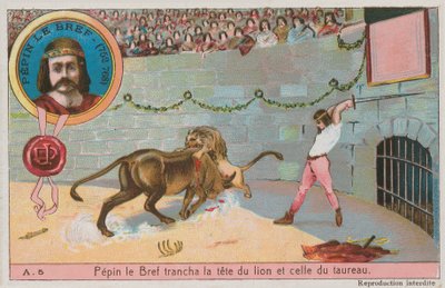 Pepin the Short (752-768) Attacking the Head of the Lion and the Bull by French School