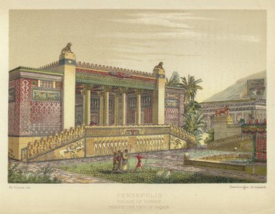 Persepolis, Palace of Darius, Perspective view of Facade by French School