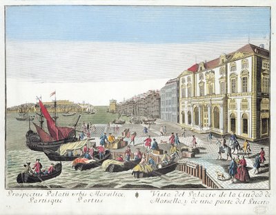 Perspective View of the Town Hall and Part of the Harbour at Marseille, c.1770 by French School