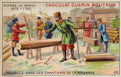 Peter the Great working in the dockyards of the Netherlands by French School