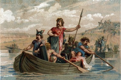 Pharamond crossed the Rhine with Frankish warriors and became the first Duke of the Salian Franks from 420 to 428. by French School